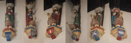 Bedford - St Paul. Painted corbels.