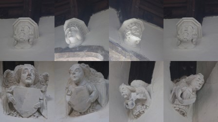 Blunham, St Edmund or St James. Roof corbels.