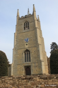 Great Barford - All Saints. Tower from the west.