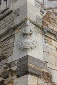 Houghton Conquest - All Saints. South porch, angle carving south-west. Houghton Conquest - All Saints. South porch, angle carving south-west.