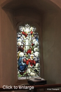 Henlow - St Mary. Chancel, south-west window internal.
