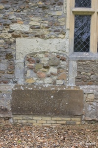 Hulcote - St Nicholas. Blocked north doorway.