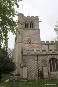 Houghton Regis - All Saints. Tower from the south. Houghton Regis - All Saints. Tower from the south.