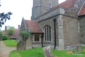 Husborne Crawley - St James. South aisle and porch.