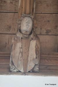 Flitton - St John the Baptist. Roof carving. Flitton - St John the Baptist. Roof carving.