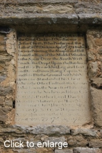 Keysoe, St Mary, West tower tablet.