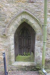 Keysoe, St Mary. North aisle, north doorway. Keysoe, St Mary. North aisle, north doorway.