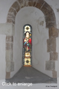 Little Barford - St Denys. North aisle, west window internal.