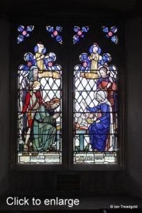 Little Barford - St Denys. North aisle, north-west window internal.