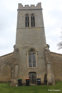 Melchbourne, St Mary Magdalene. Tower from the west.