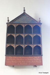 Milton Ernest - All Saints. North aisle, Rolt bread shelves.