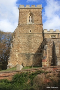 Potton - St Mary. Tower from the south. Potton - St Mary. Tower from the south.