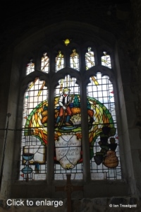 Renhold - All Saints. North aisle, east window, internal.