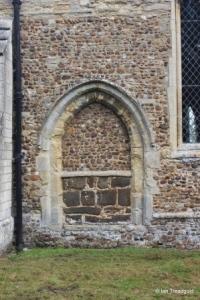 Roxton - St Mary. South aisle blocked doorway.