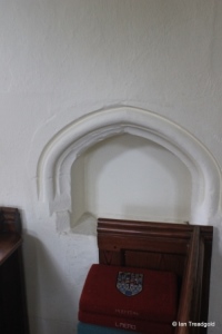 Stanbridge - St John the Baptist. Holy water stoup.