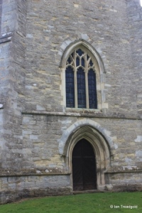 Bolnhurst - St Dunstan. Tower west window and door.