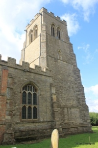 Bolnhurst - St Dunstan. Tower and north-west window.