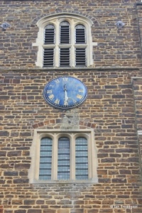 Blunham, St Edmund or St James. Tower, west window middle and belfry.
