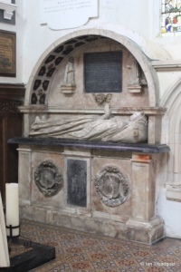 Blunham, St Edmund or St James. Chancel, tomb monument.
