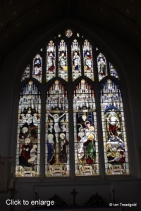 Cople - All Saints. East window internal.