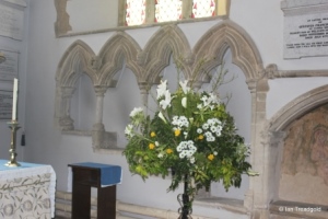 Turvey - All Saints. South aisle, sedilia.