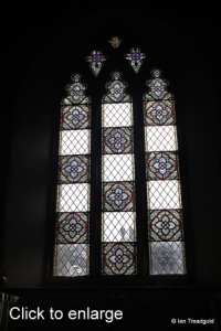 Turvey - All Saints. South aisle, east window internal.