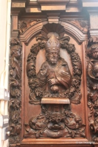 Cockayne Hatley - St John the Baptist. Chancel carvings.