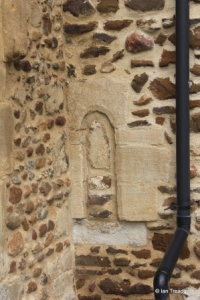 Everton - St Mary. South aisle, porch angle window.