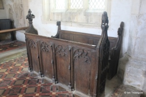 Edworth - St George. Chancel pews.