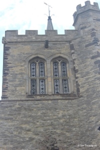 Elstow - St Mary and St Helena. Tower belfry openings.