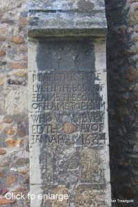 Eaton Socon - St Mary the Virgin. North aisle buttress inscription.