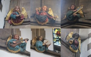 Bedford - St Paul. Painted corbels.