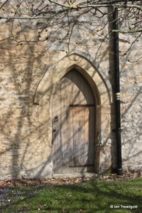 Harrold - St Peter. Chancel priest's door.
