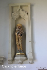 Harrold - St Peter. North aisle, Lady Chapel statue.