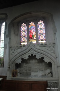 Houghton Regis - All Saints. Sewell tomb and window.