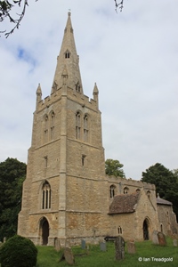 Keysoe, St Mary. Tower from the south-west.