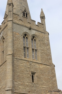 Keysoe, St Mary. Steeple from the south-west.