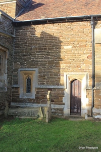 Millbrook - St Michael and All Angels. Chancel, south lancet window and priest's door.
