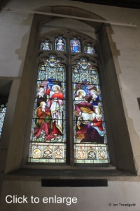 Potton - St Mary. Chancel, north-west window internal.