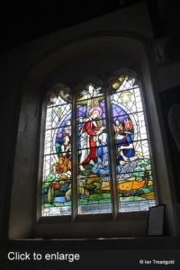 Renhold - All Saints. Chancel, south-east window, internal.