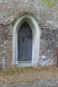 Roxton - St Mary. Chancel, north side, priest's door.