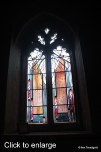 Shillington - All Saints. North aisle, western window internal.