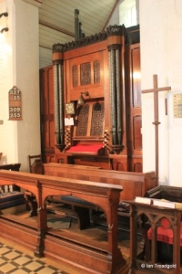 Campton - All Saints. Organ chamber  internal.