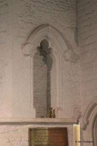 Campton - All Saints. Statue niche, east wall.