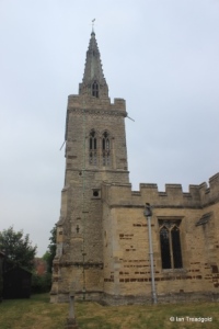 Wymington - St Lawrence. West tower from the south.